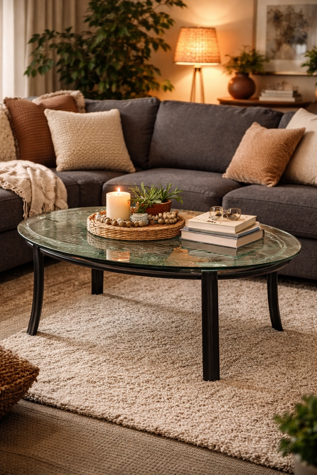 Oasis Collection Fossil Glass Coffee Table 02-301-FO
